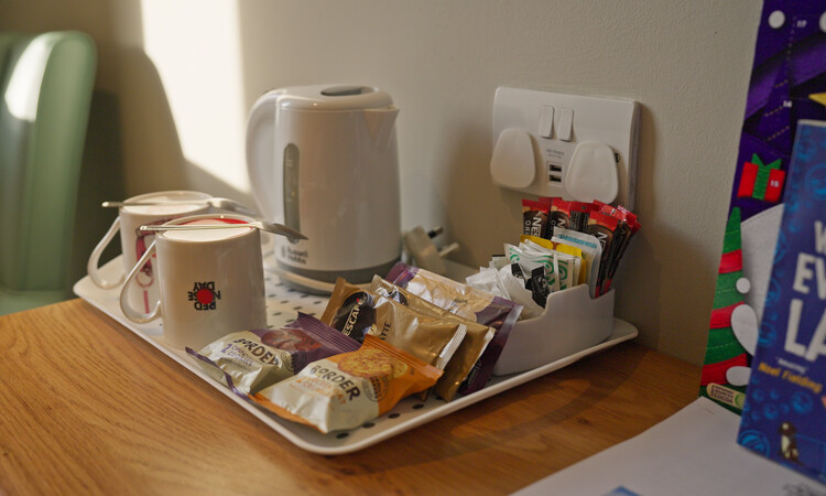 Tea tray in room