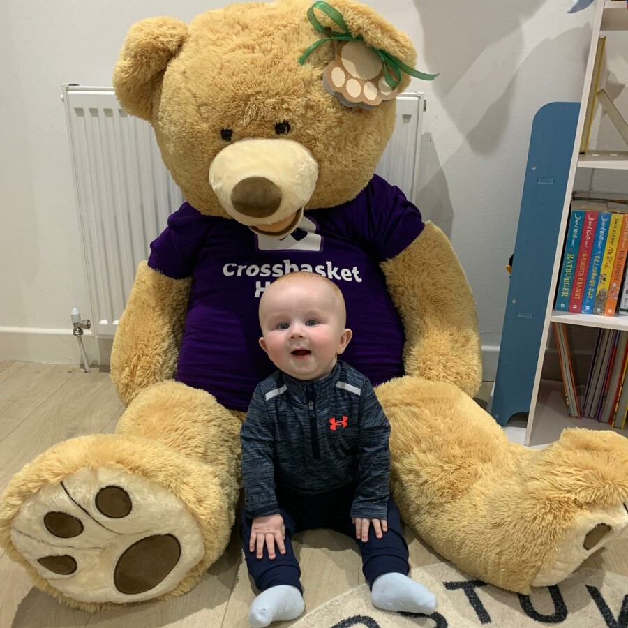 Sandy with bear